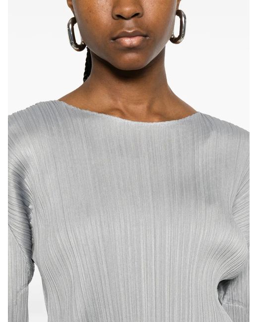 Pleats Please Issey Miyake White Pleated Top
