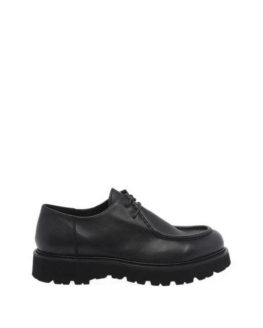 Pawelk's Black Lace-Up Leather Derby Shoes for men