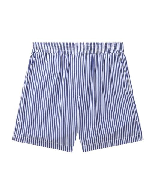 Rag & Bone Blue Emma Striped Elastic-Waist Shorts