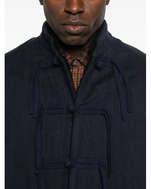 Uma Wang Blue Knotted-Front Jacket for men