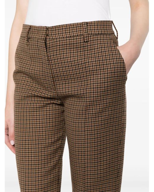 Prada ハウンドトゥースチェック パンツ Brown