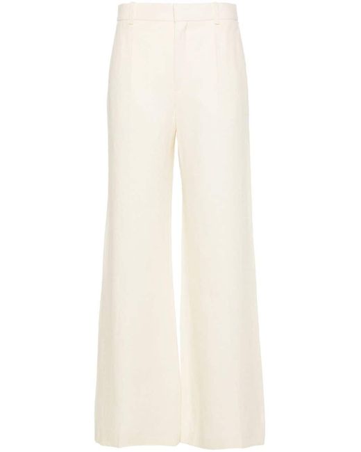 Chloé White Linen Flared Trousers