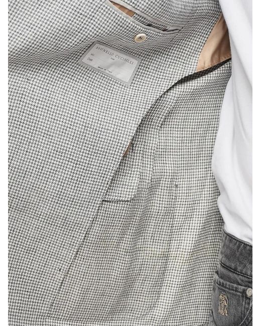 Brunello Cucinelli Gray Veste À Boutonnière Croisée for men