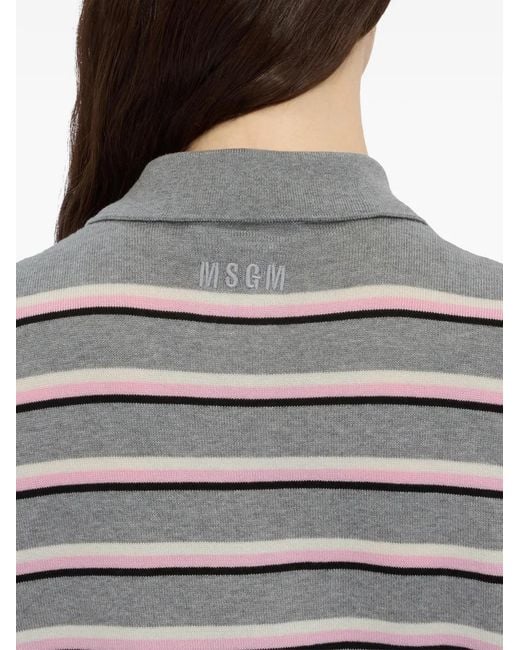 MSGM Gestreept Poloshirt in het Gray