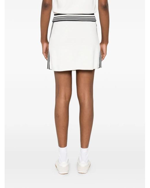Autry White Logo-Print Side-Stripe Skirt