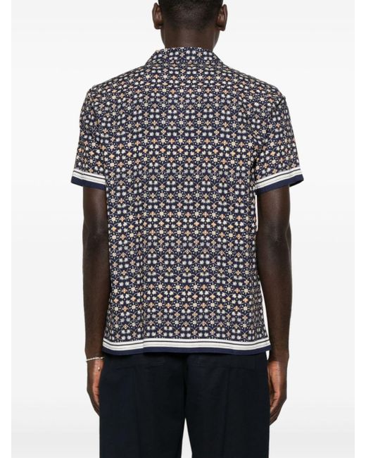 Orlebar Brown Black Hibbert Floral-print Shirt for men