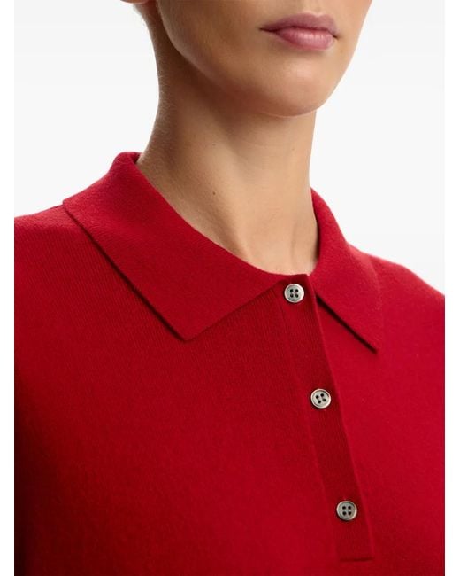 12 STOREEZ Red Buttoned Polo Jumper