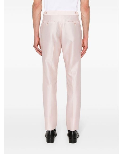 Tom Ford Pink Pressed-Crease Trousers for men