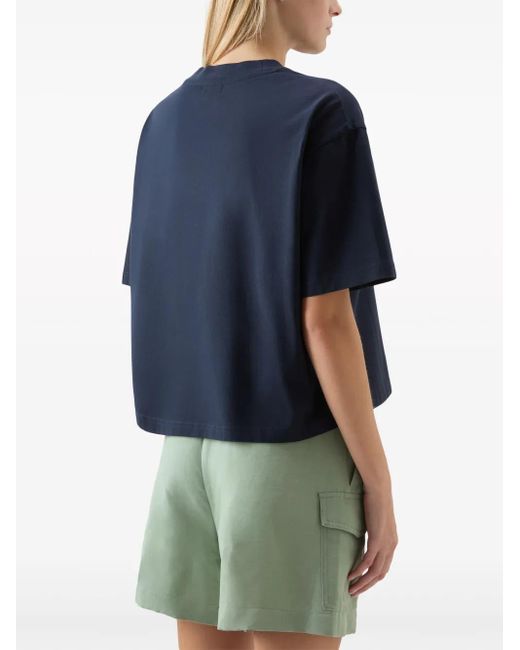 Woolrich Blue Logo Cotton T-shirt