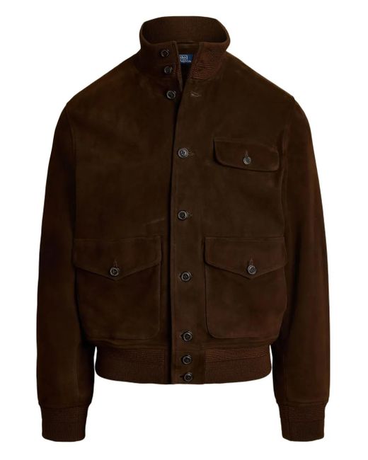 Polo Ralph Lauren Brown Button-Up Suede Jacket for men