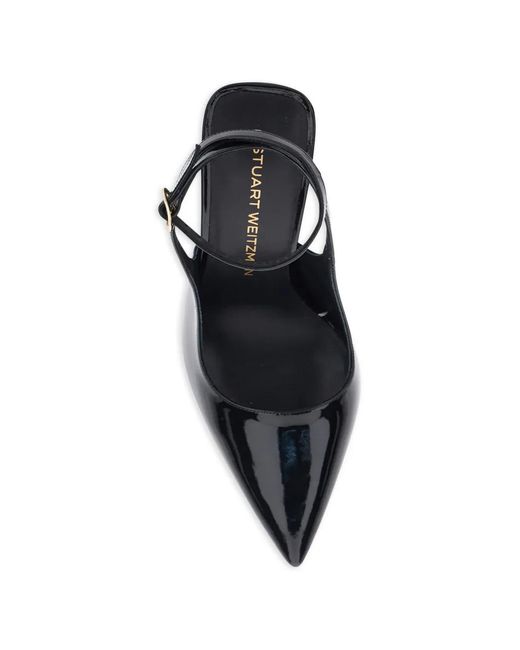 Stuart Weitzman Black Strap Pump Vinnie 100 Leather