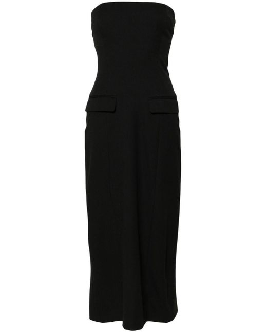 Beaufille Black Callie Strapless Midi Dress