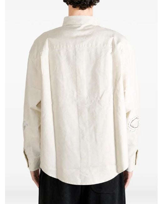 Enfants Riches Deprimes White Everyday Graphic-Print Button-Down Shirt for men