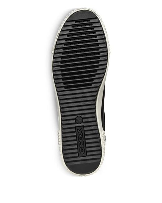 Zapatillas de piel con cordones y paneles Geox de color Black