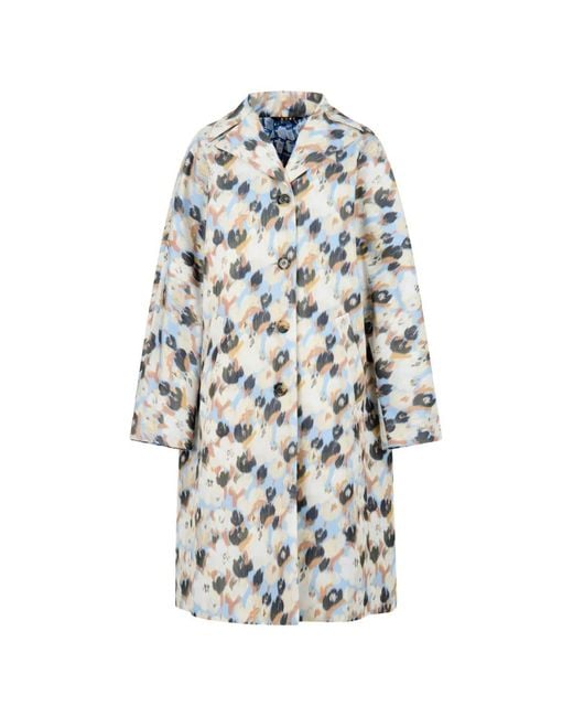 Marni White Long Printed Coat