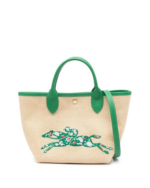 Longchamp Green Le Panier Pliage Small Tote Bag