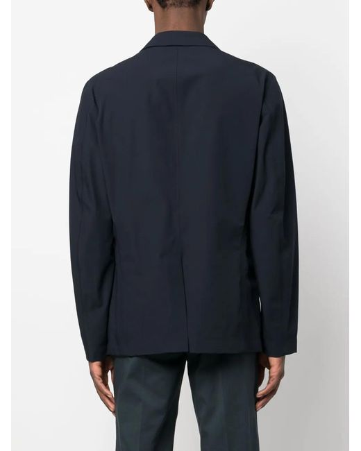 Herno Blue Plain Single-Breasted Blazer for men