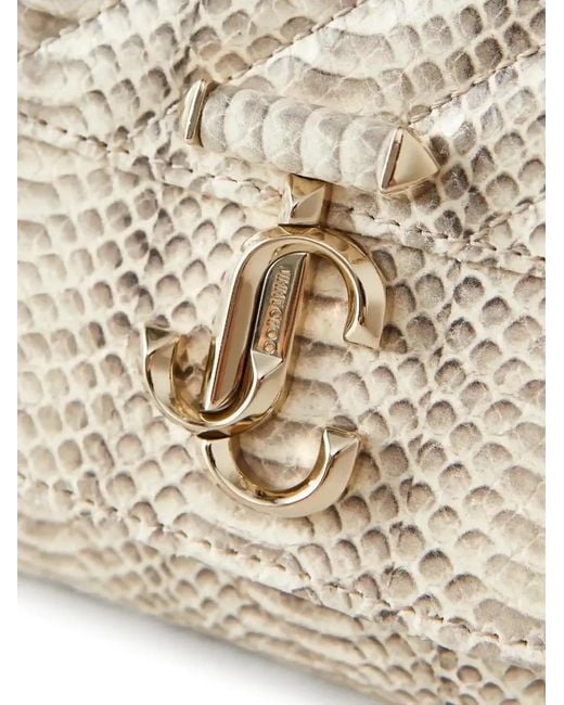 Jimmy Choo Natural Pochette Curve À Effet Peau De Serpent