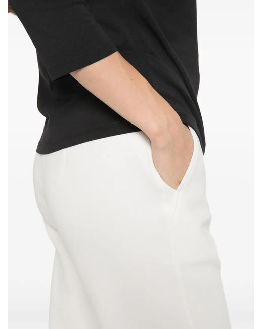 Max Mara White Zinnia Drawstring Straight-Leg Trousers