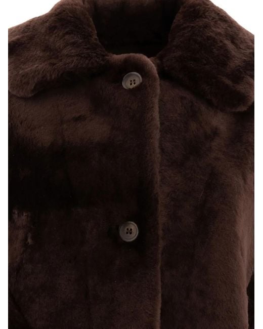 B&W Black Sheepskin Button Coat