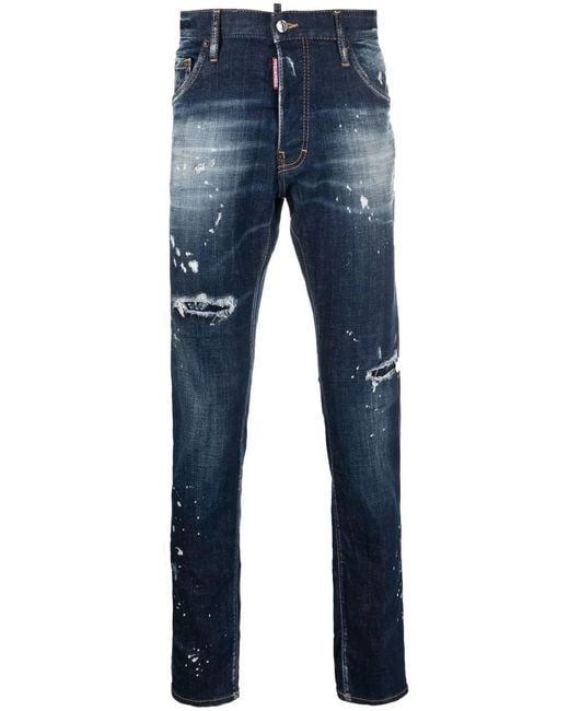 Vaqueros rectos con efecto envejecido DSquared² de hombre de color Blue