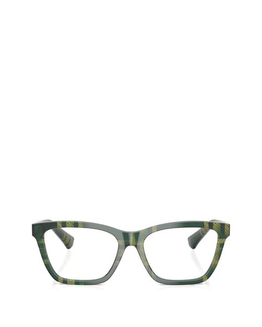 Burberry Green Brille Mit Eckigem Gestell