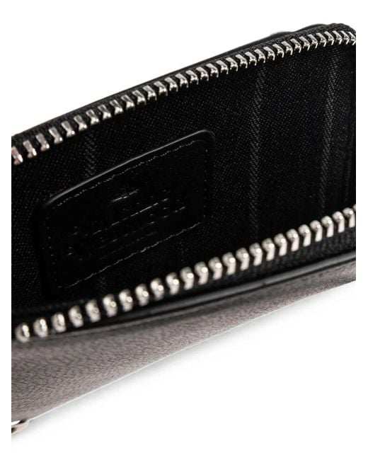 Vivienne Westwood Black Orb-Plaque Leather Card Holder