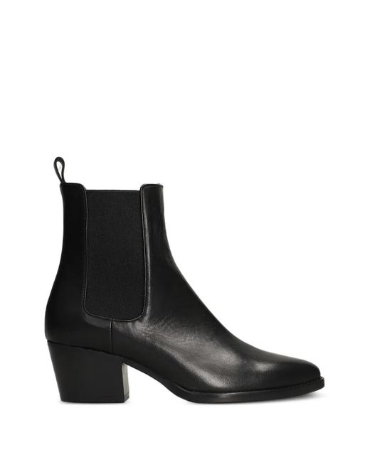 Julie Dee Black Elasticated Side-Panel Chelsea Boots