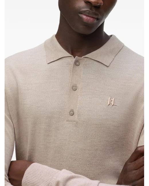 Karl Lagerfeld White Long-Sleeved Polo Shirt for men