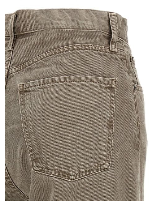 Agolde Gray Flyweight Ren Wide-Leg Jeans