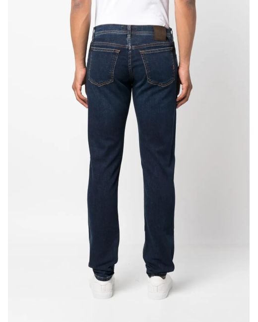 Corneliani Blue Low-Rise Straight-Leg Jeans for men