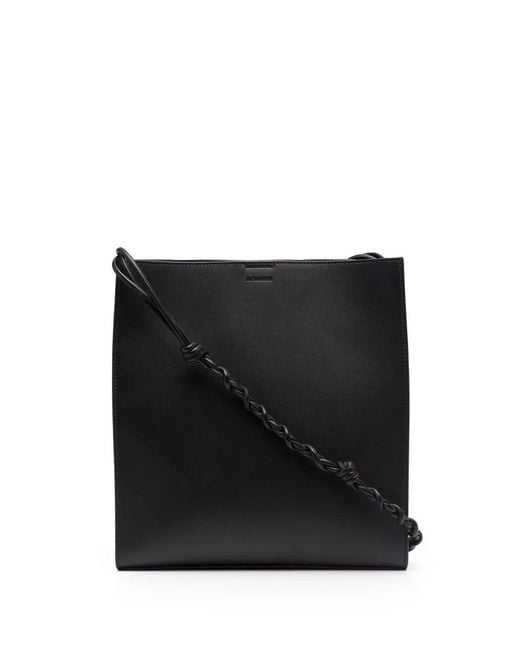 Jil Sander Black Tangle Leather Crossbody Bag for men