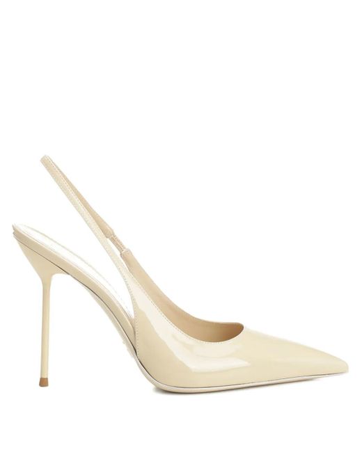 Paris Texas 105 Mm Lidia Slingback Pumps Met Puntige Neus in het White