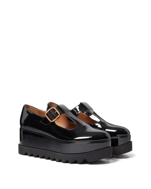 Stella McCartney Black Buckle-Detail Platform Pumps