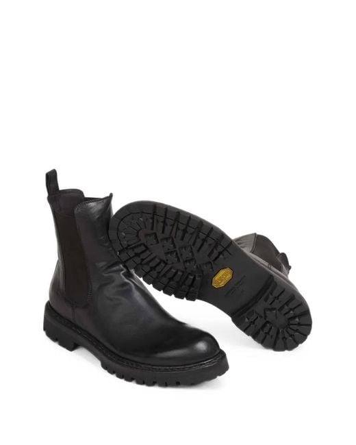 Officine Creative Black Novak Chelsea Boots for men