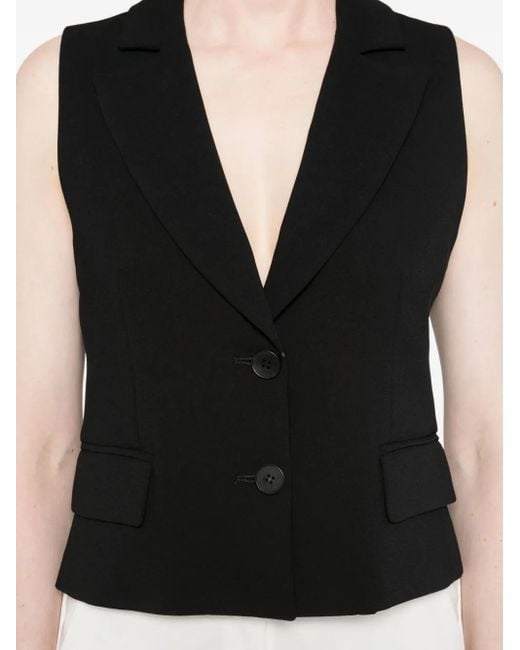 Marella Black Two-Button Lapel Waistcoat