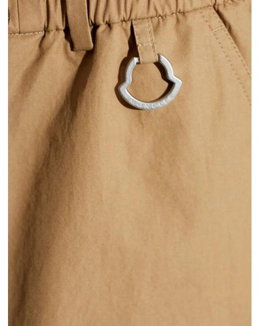 Moncler Natural Cotton Drawstring Cargo Shorts for men
