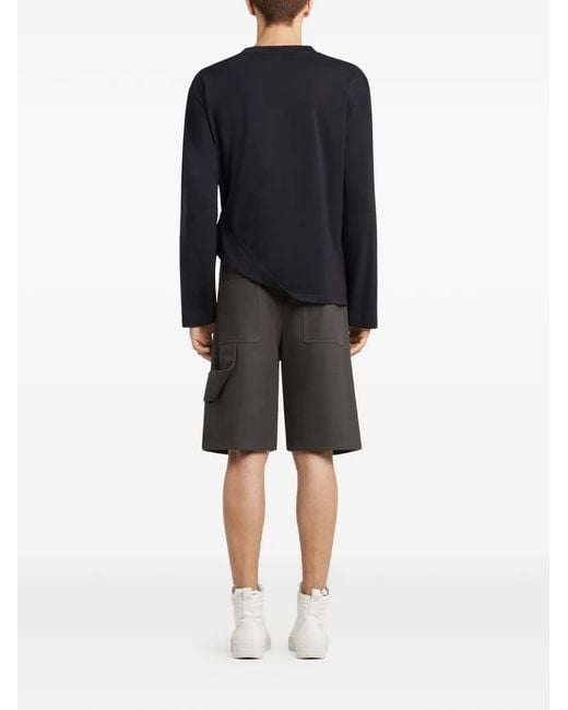 Courreges Gray Hammer Button-Fastening Pockets Shorts for men