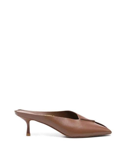 ADRIANNA FERETTI Brown Sandales En Cuir