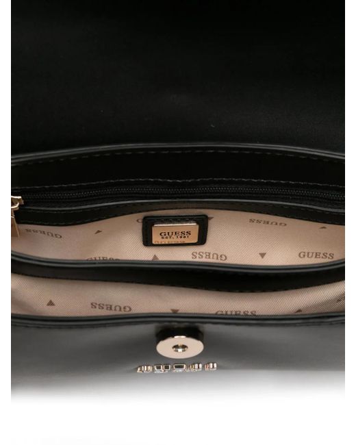 Guess Black Mini Queensland Lock-Accent Tote Bag