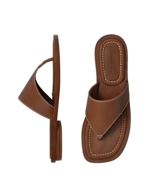 Bernardo Brown Agora Topstitching Sandals