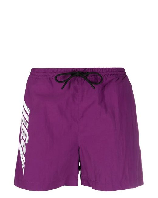 MSGM Purple Logo-Print Shorts for men