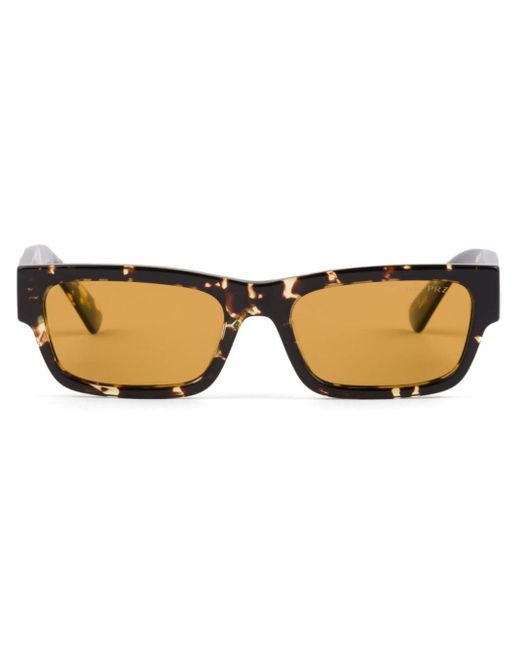 Prada Natural Tortoiseshell-effect Rectangle-frame Sunglasses for men