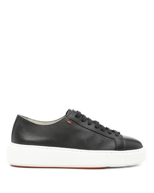 Santoni レザースニーカー Black