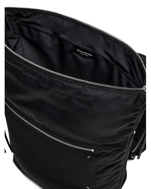 Maison Margiela Black Four-Stitch Zip Line Backpack