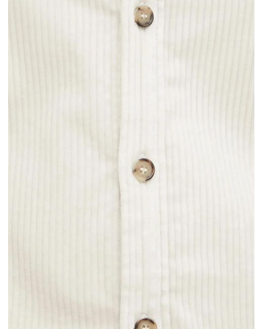 A.P.C. White Boris Striped Shirt for men