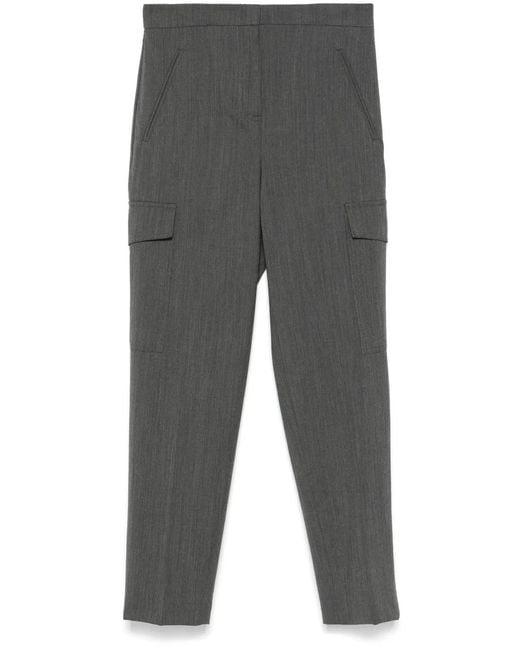 Twinset Gray Straight-Leg Cargo Pants