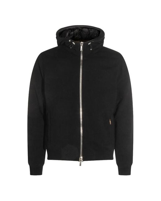 Moorer Black Brigno-Mrw Hooded Padded Jacket for men