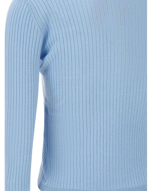 Cardigan Con Scollo A V di Max Mara in Blue