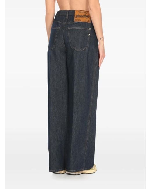 Jeans Con Applicazione Logo di Dondup in Blue